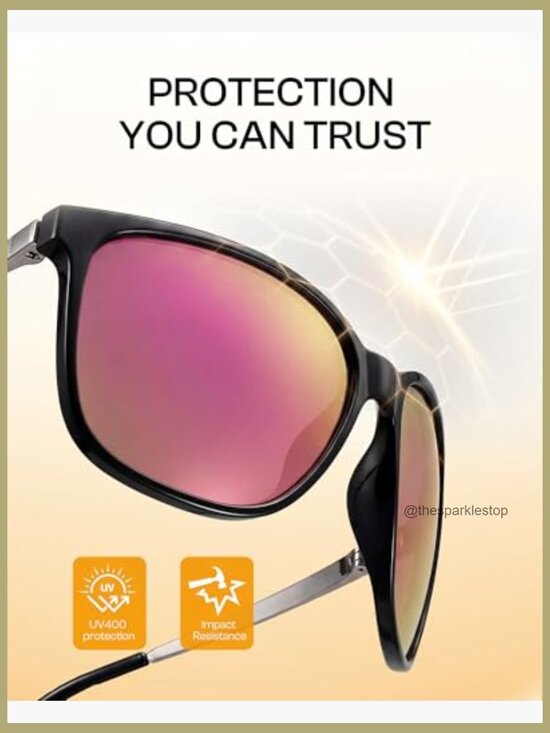 Oversized Polarized Sunglasses, Retro Square Light Weight UV400 Sun Glasses main image 6